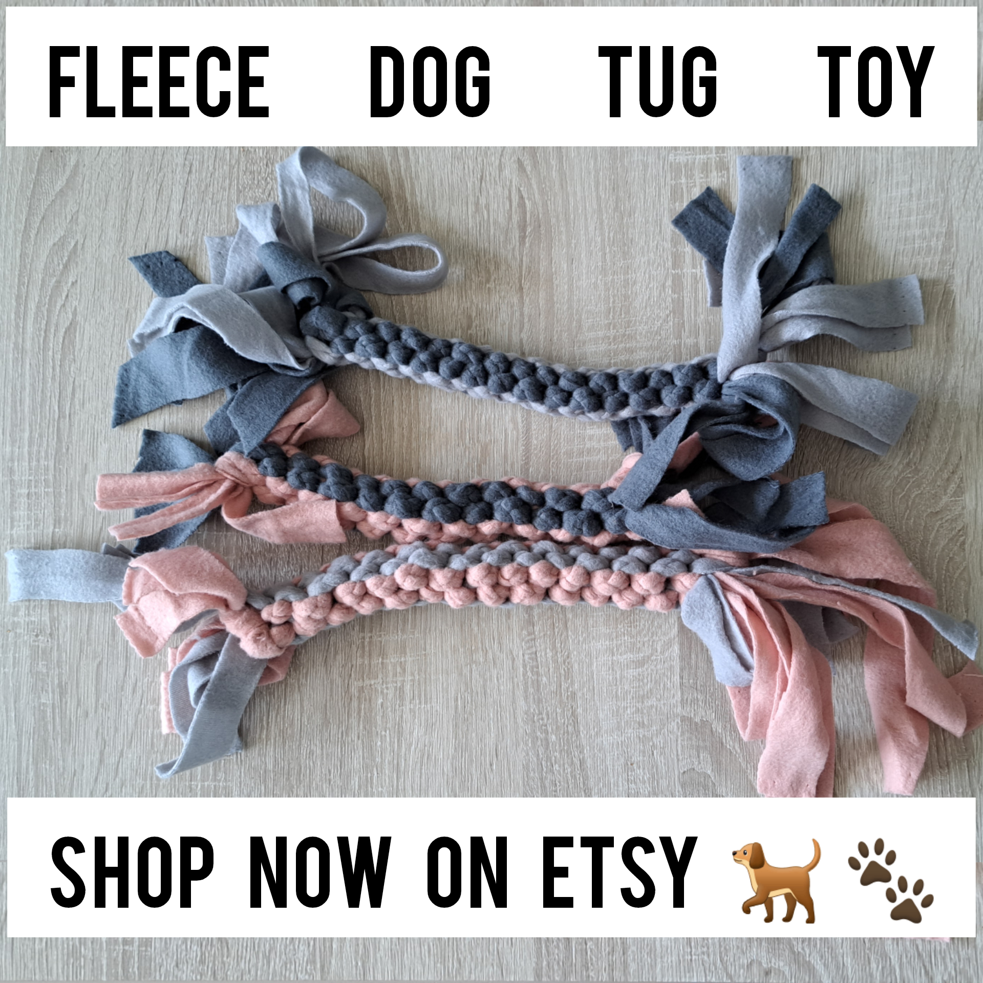 Fleece dog tug toy 