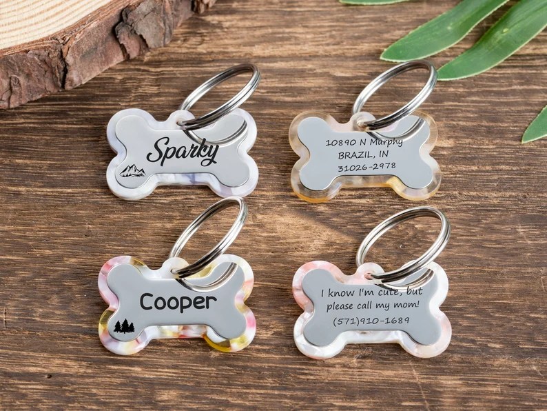 resin bone dog tag